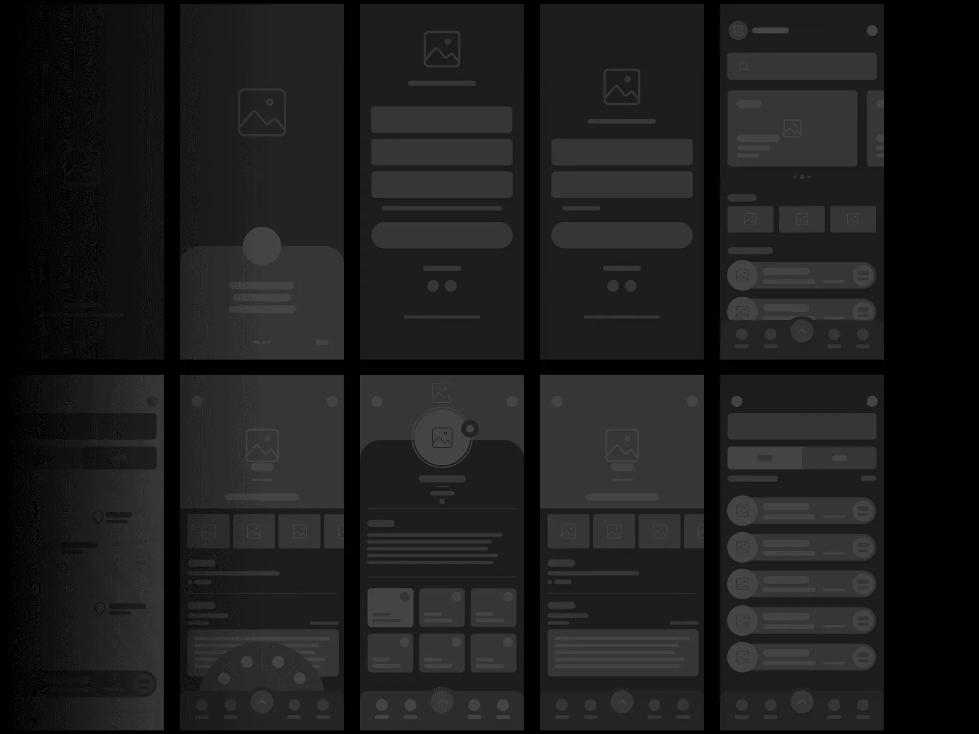 Vannify — low-fidelity wireframes