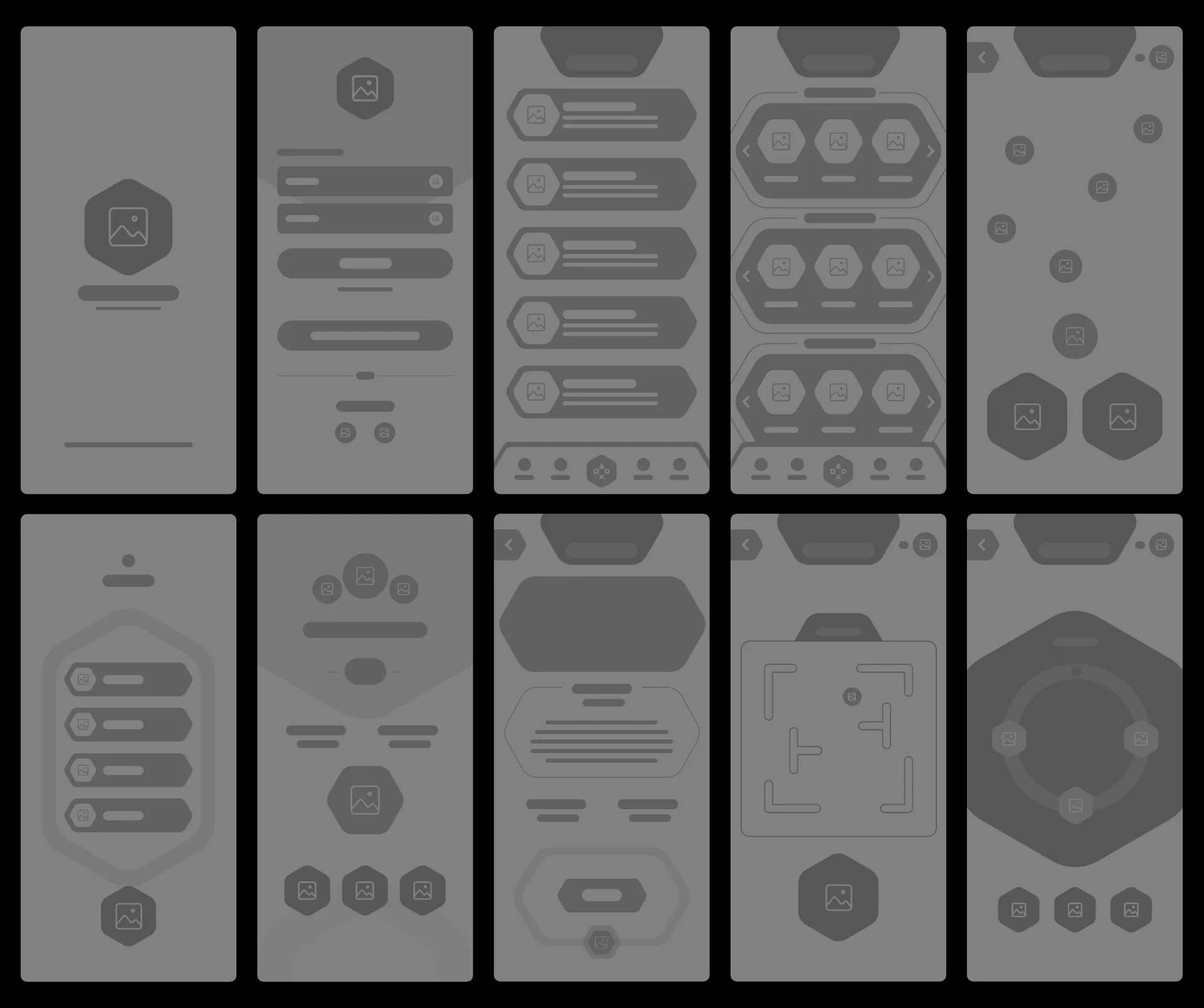 Witmina — low-fidelity wireframes